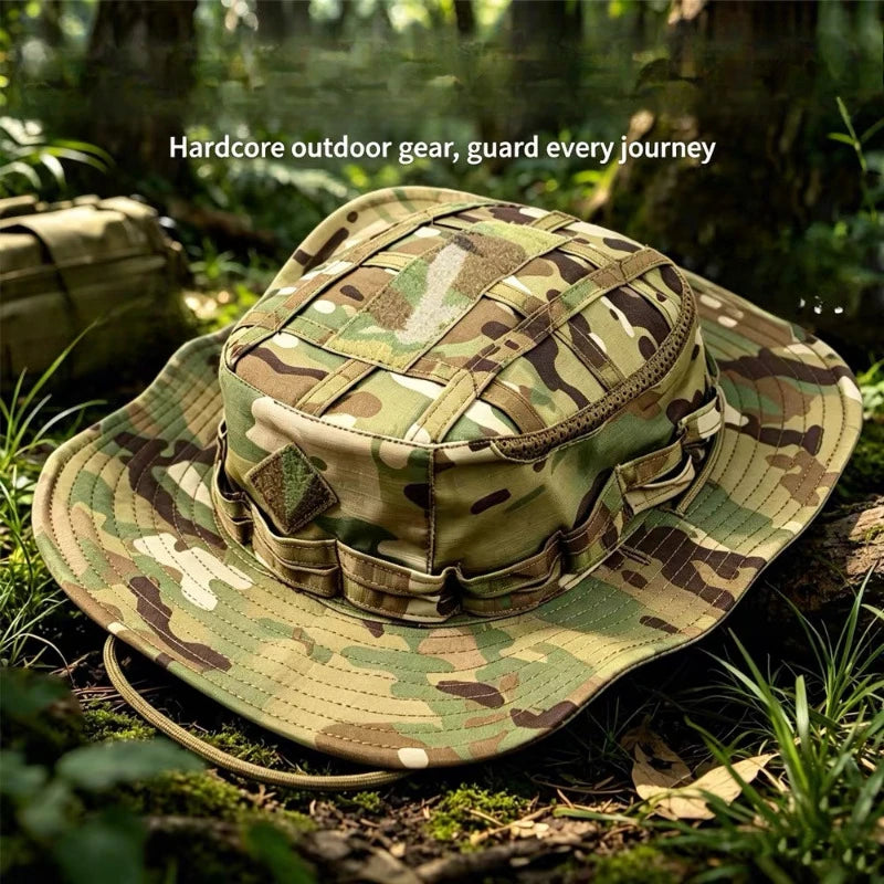 Tactical Square Pocket Outdoor Fishing Bucket Hat
