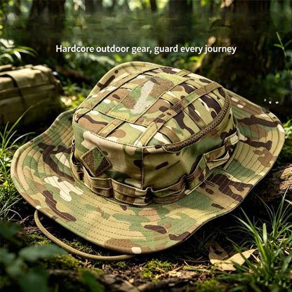Tactical Square Pocket Outdoor Fishing Bucket Hat