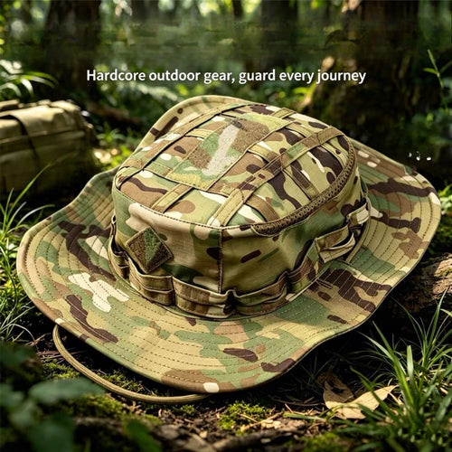 Tactical Square Pocket Outdoor Fishing Bucket Hat