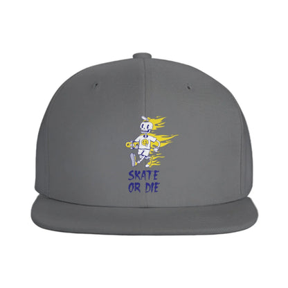 Skate Or Die Skeleton Skateboarder Snapback Cap