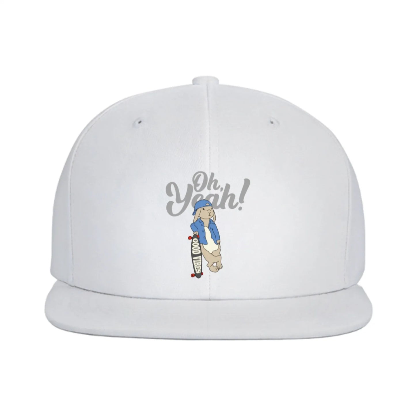 Oh Yeah Skater Rabbit Graphic Snapback Cap