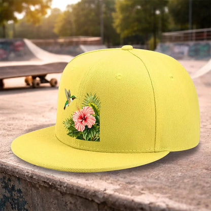 Hummingbird Hibiscus Snapback Cap