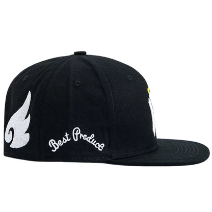NA Letter Wing Embroidered Unisex Flat Brim Snapback Cap