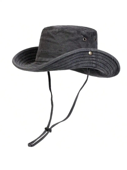 Men Big Eaved Washed Bucket Hats