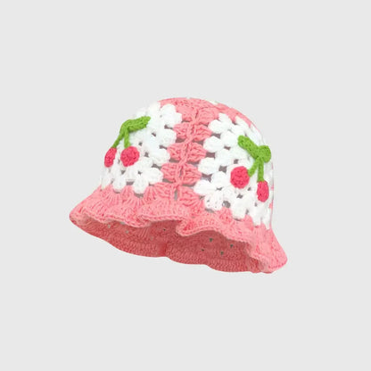 Japanese Cherry Knitted Bucket Hat