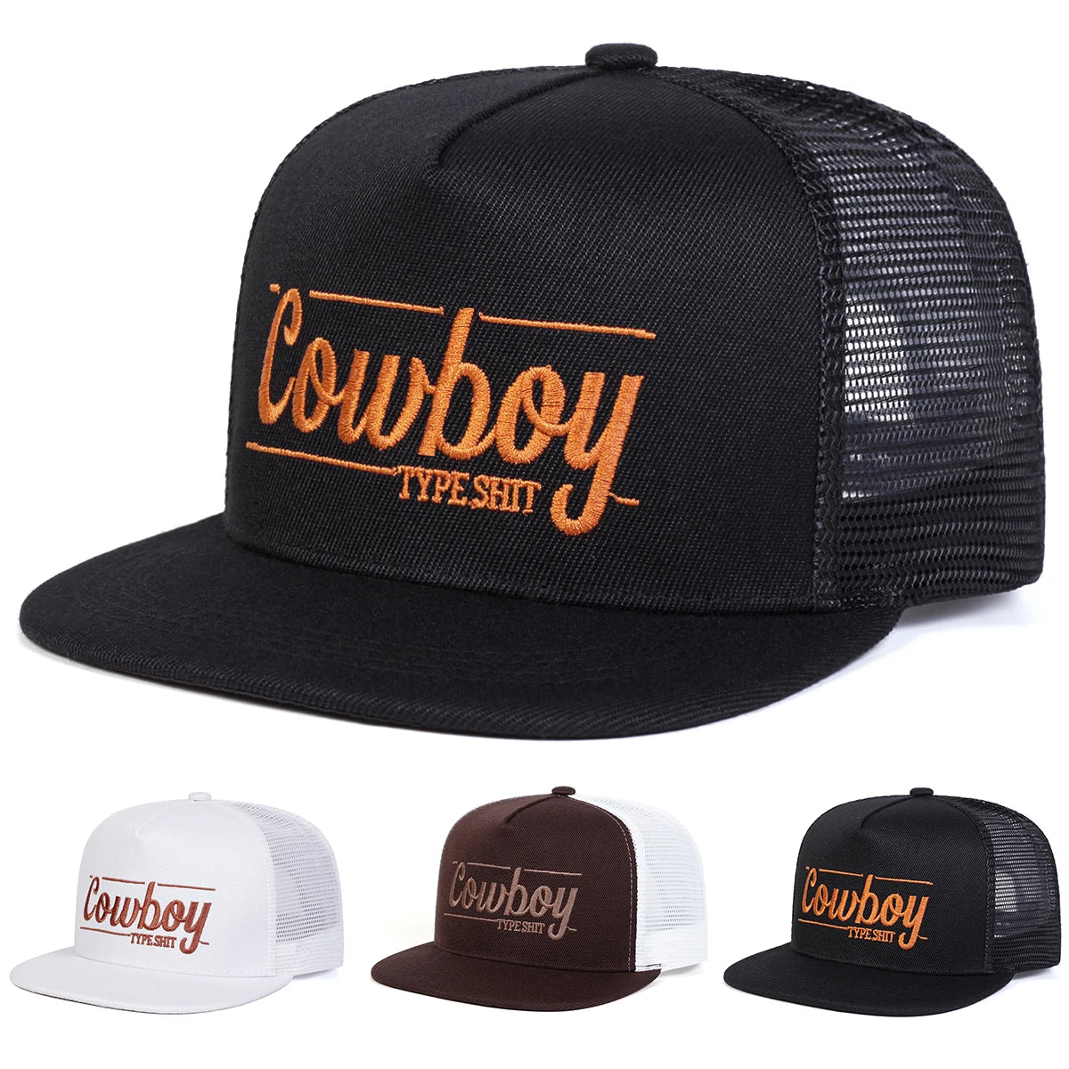 Unisex Letter Embroidery Hip- Hop Net Hats Spring Summer Outdoor