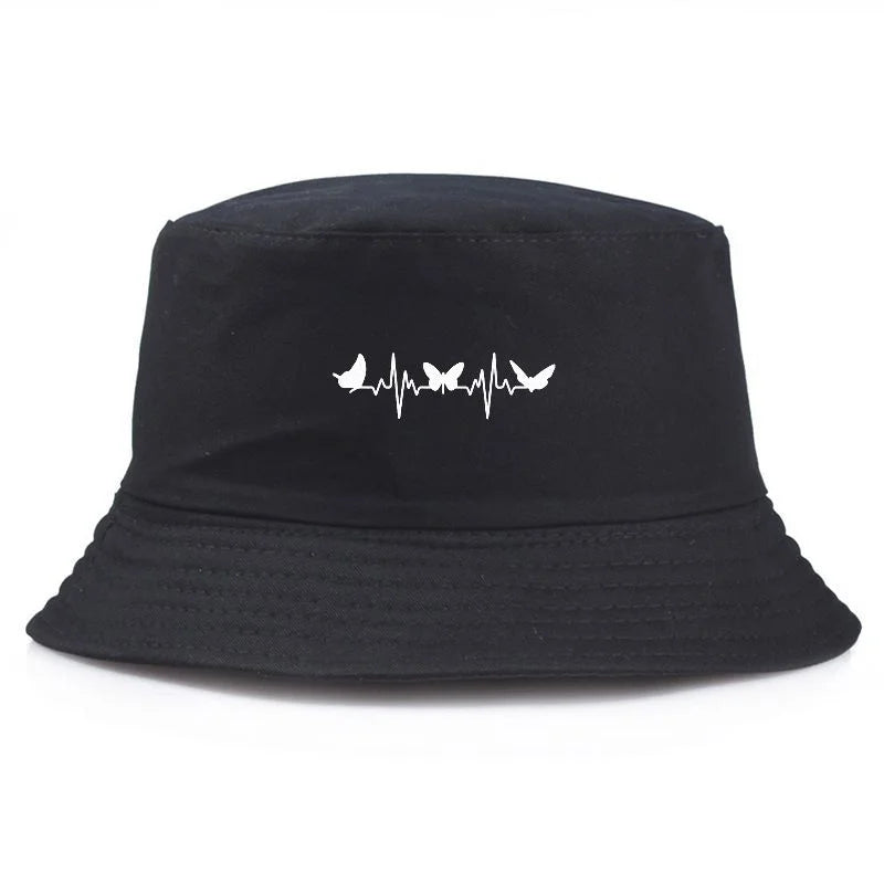 Butterfly Heartbeat Y2K Vintage Streetwear Bucket Hat
