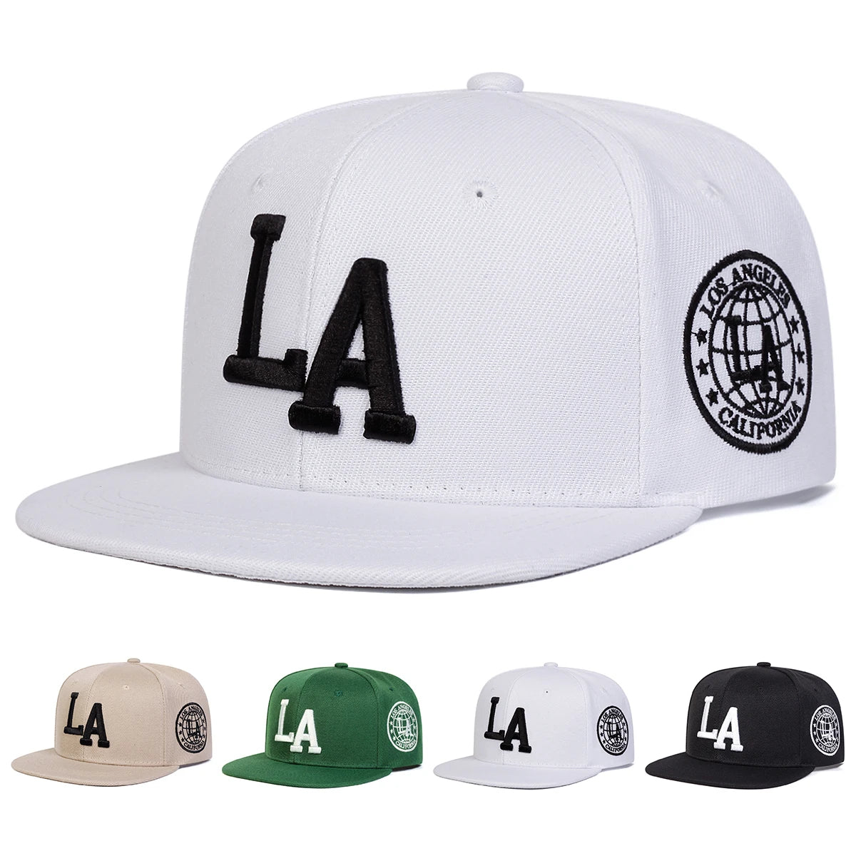 Letter Embroidered Hip Hop Snapback Cap