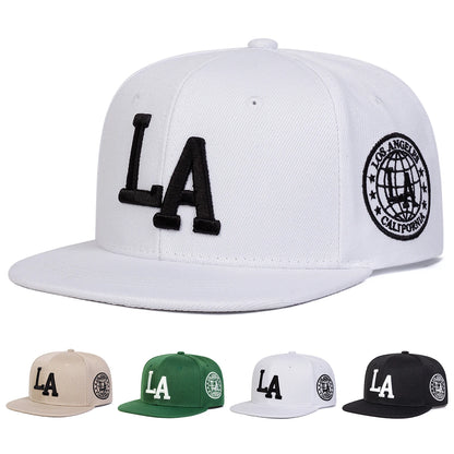 Letter Embroidered Hip Hop Snapback Cap