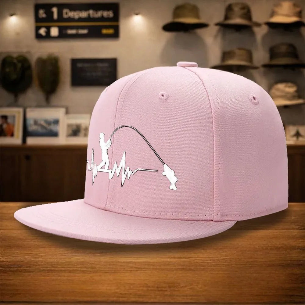 Fishing Heartbeat Lifeline Snapback Cap