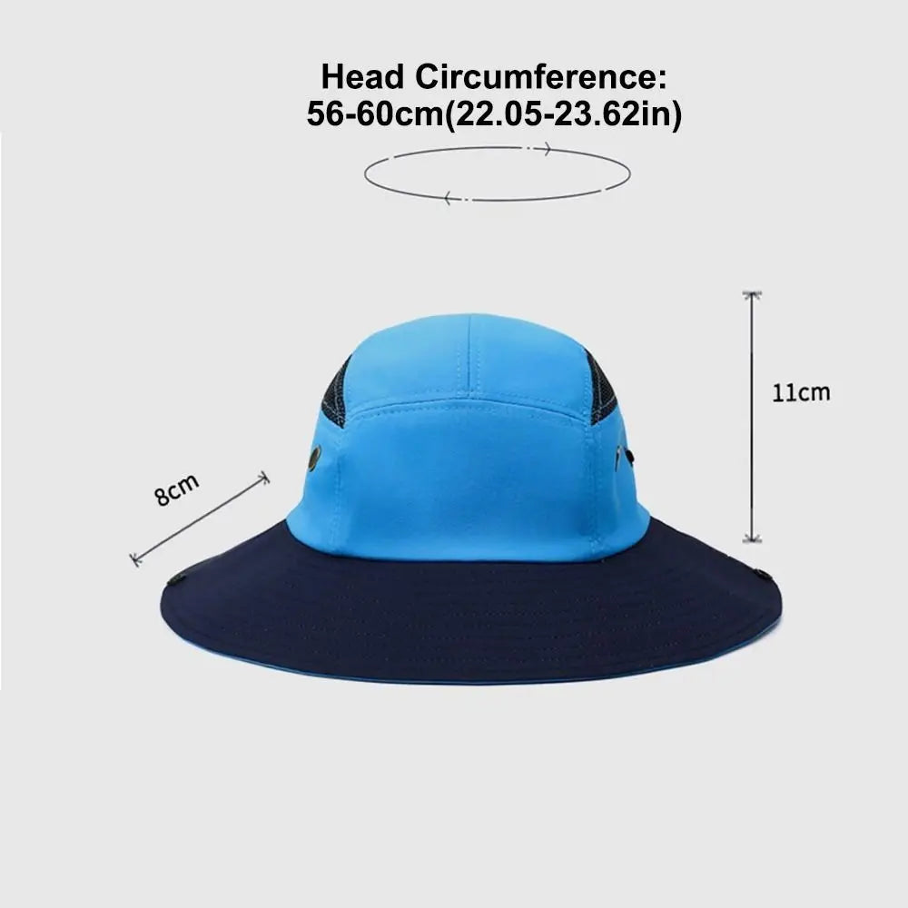 Foldable Wide Brim Quick-Dry UV Protection Bucket Hat