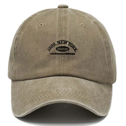 Vintage Letter Print Washed Baseball Cap