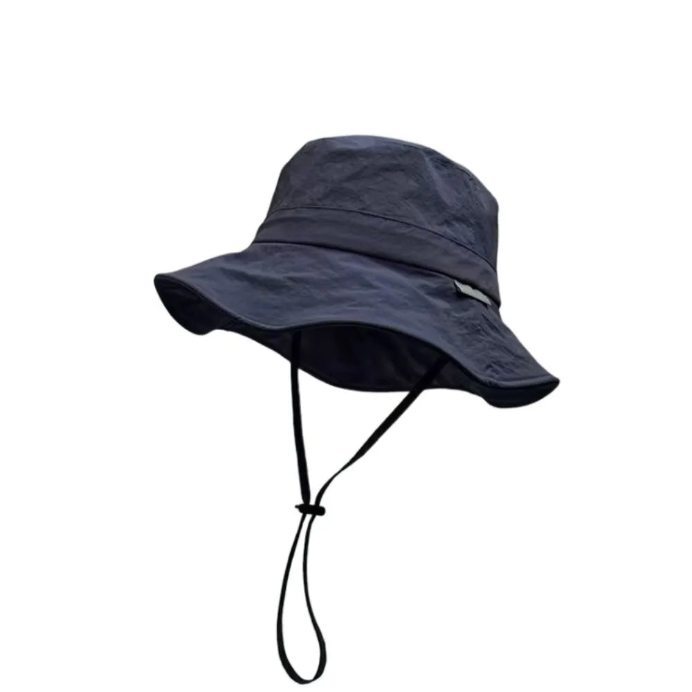 Waterproof Drawstring Wide Brim UV Protection Bucket Hat