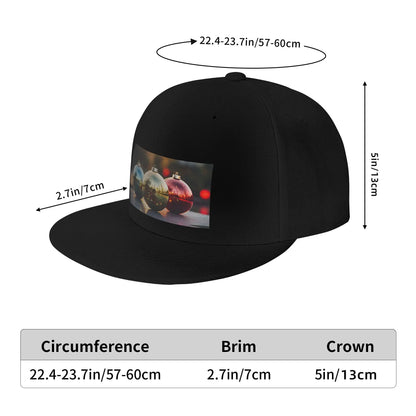 Christmas Holiday Decorative Balls Flat Brim Snapback Cap
