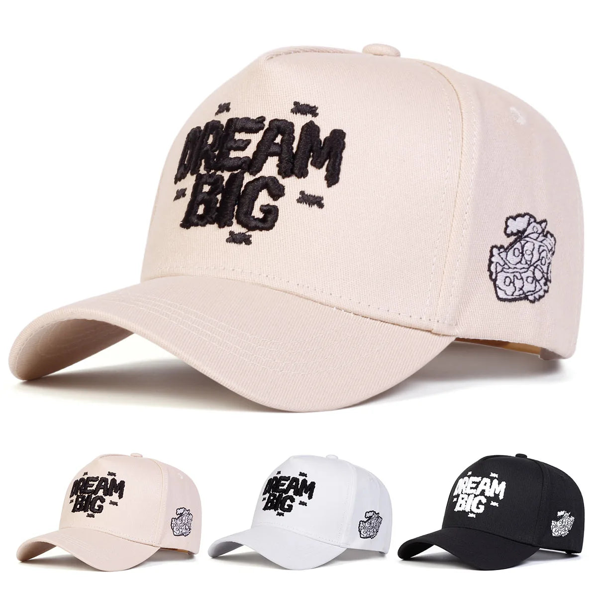 Unisex DREAM BIG Letter Embroidery Baseball Caps Spring Autumn