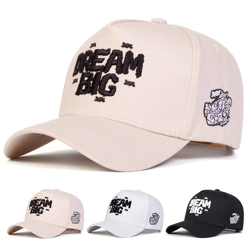 Unisex DREAM BIG Letter Embroidery Baseball Caps Spring Autumn