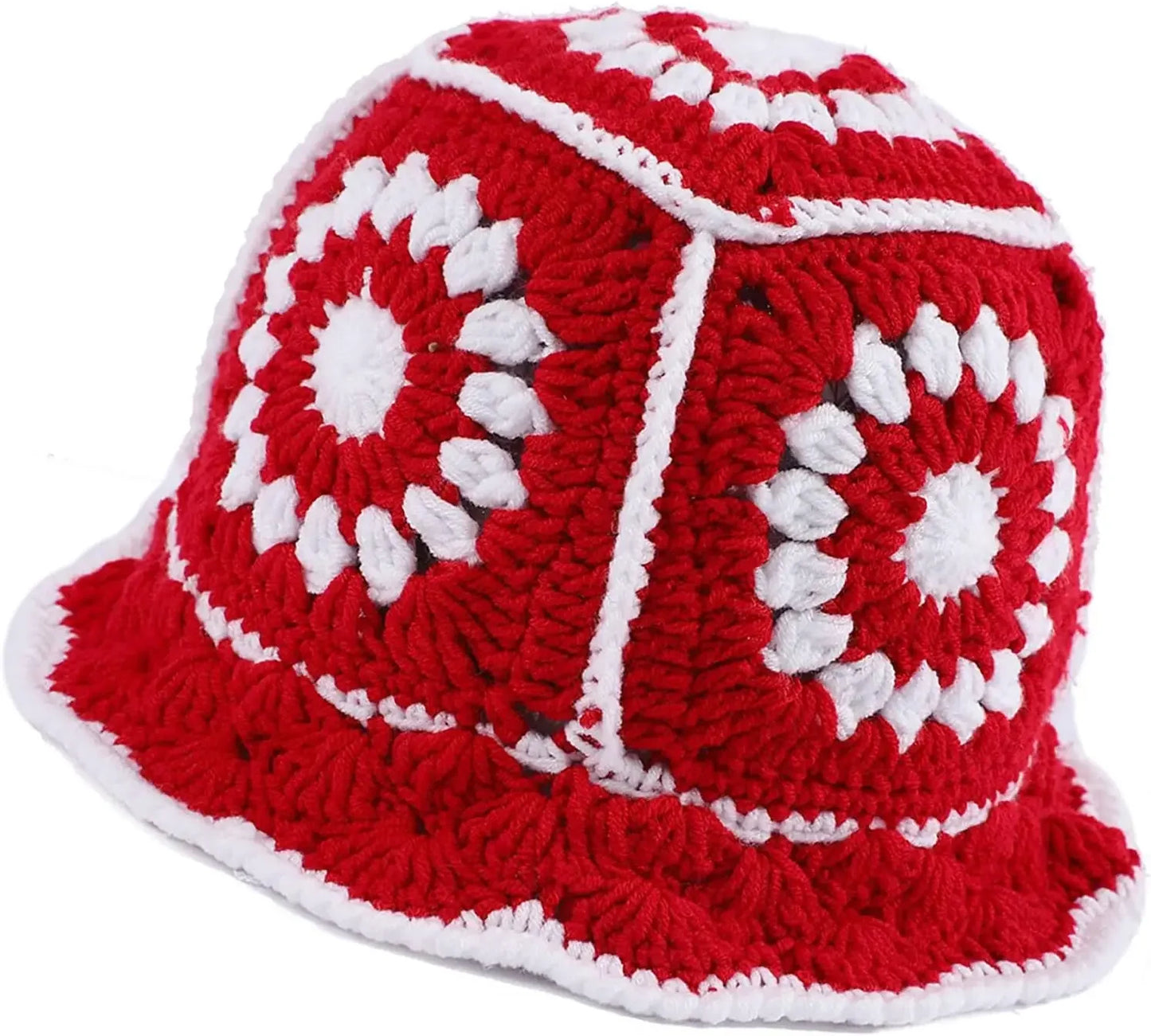 Women's Hollow Flower Crochet Bucket Hat