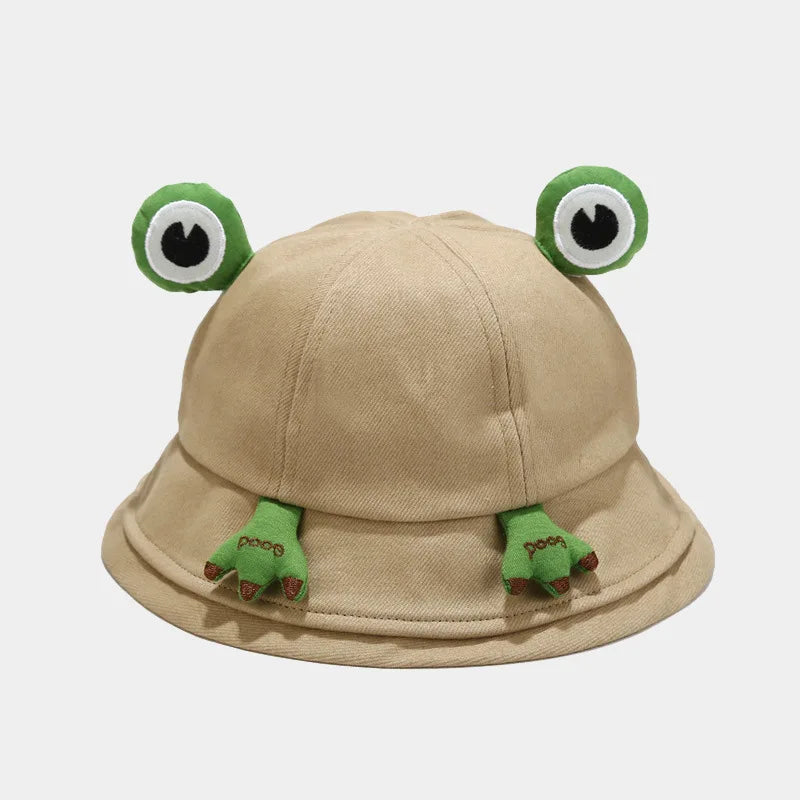 Cotton Cartoon Lovely Frog Bucket Hat