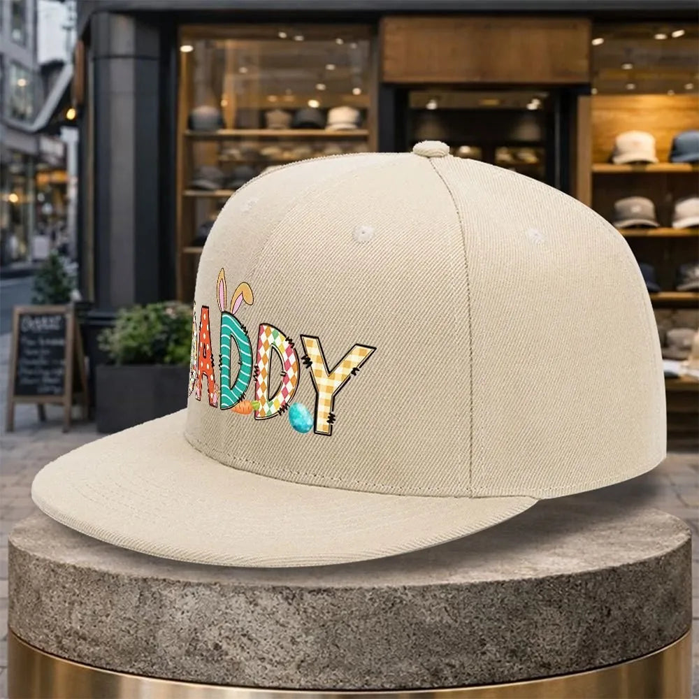 Daddy Easter Bunny Print Snapback Cap