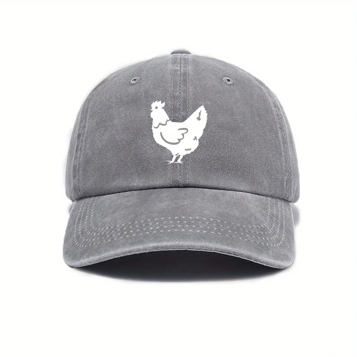 White Hen Print Casual Baseball Cap