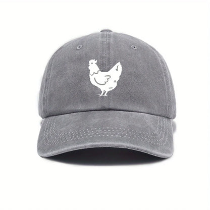 White Hen Print Casual Baseball Cap