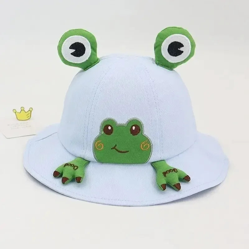 Spring Summer Baby Cartoon Frog Bucket Hat Kids Cute