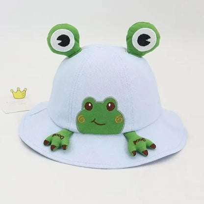 Spring Summer Baby Cartoon Frog Bucket Hat Kids Cute