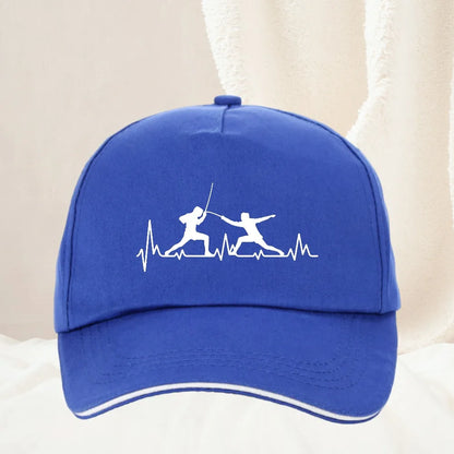 Fencing Heartbeat Sports Baseball Cap