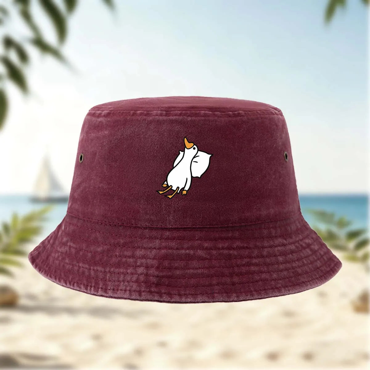 Printed Sleeping Goose Bucket Hat