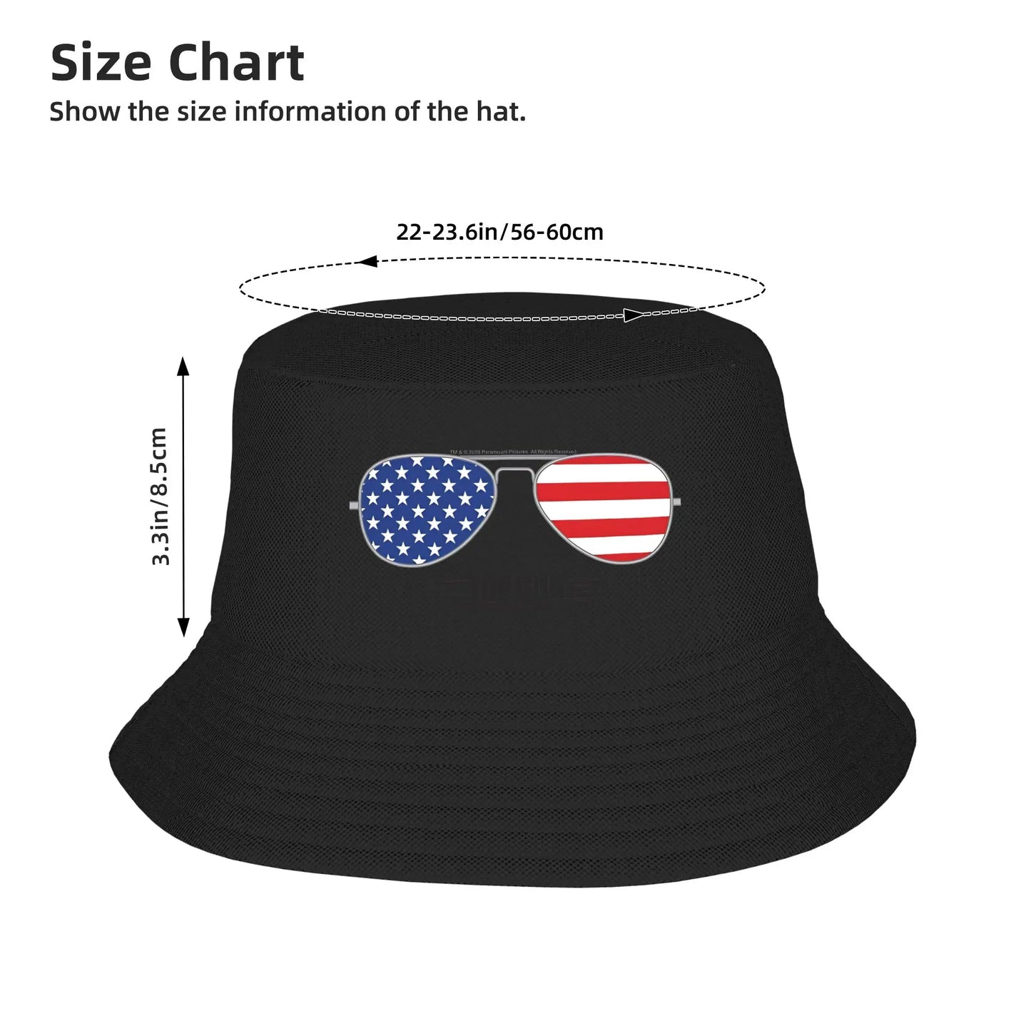 Top Gun Classic Vintage Aviator Stars Bucket Hat