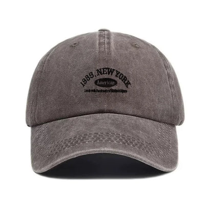 Vintage Letter Print Washed Baseball Cap