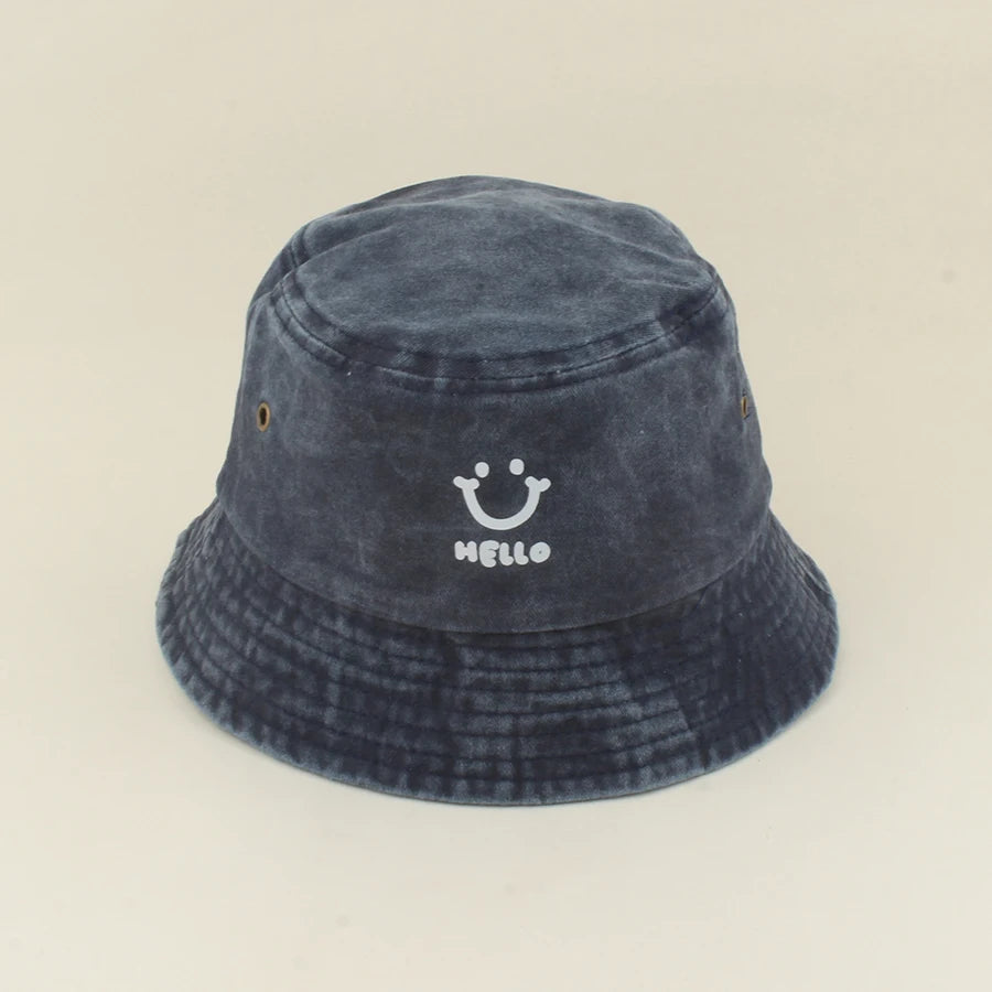 Kids Smile Face Cotton Bucket Hat