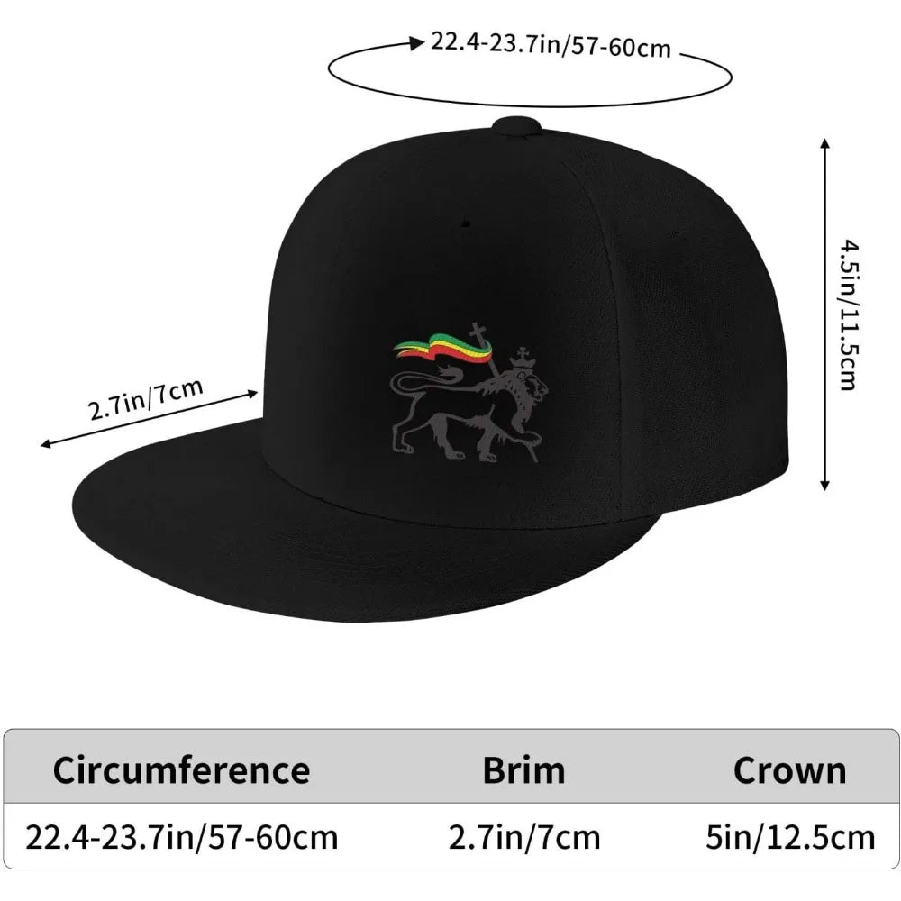 Lion Of Judah Rasta Flat Brim Snapback Cap