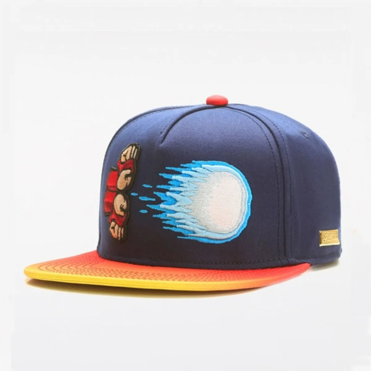 Skeleton Hand Skull Flat Bill Snapback Cap