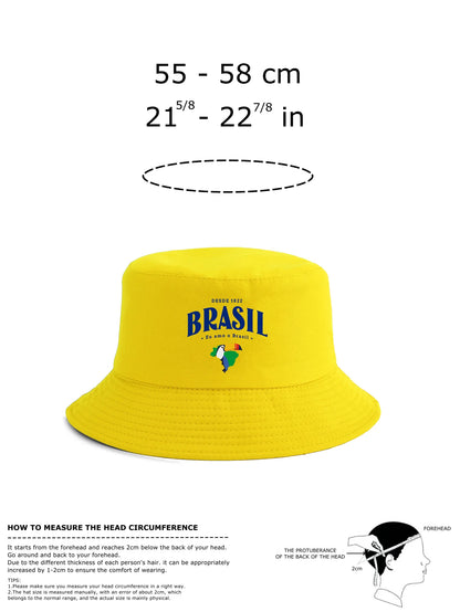 Brasil Map Toucan Print Bucket Hat