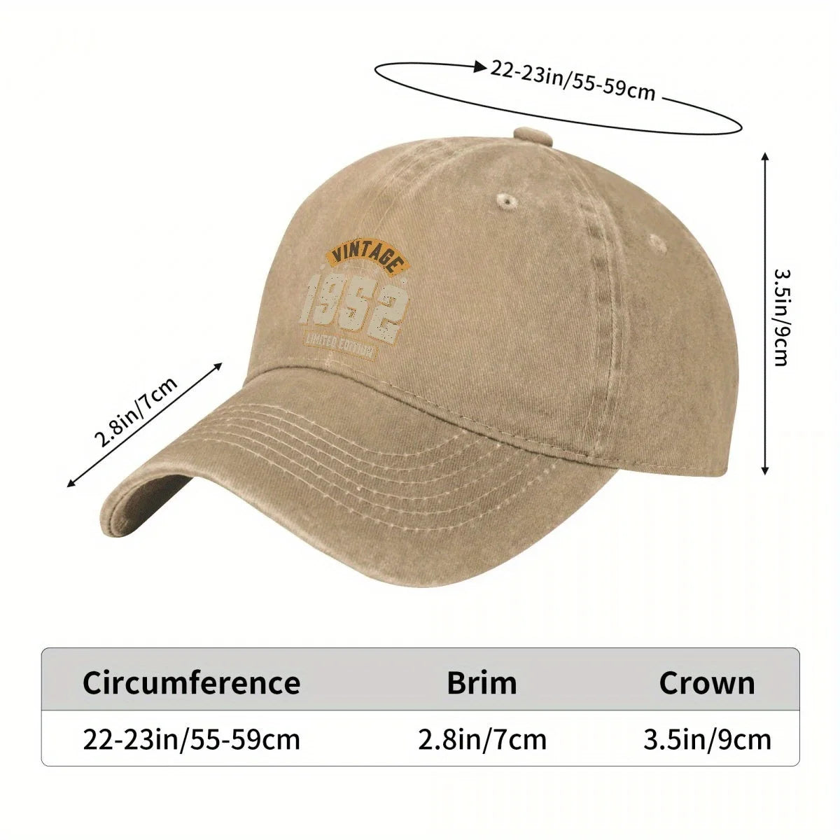 Vintage 1952 Washed Cotton Baseball Cap
