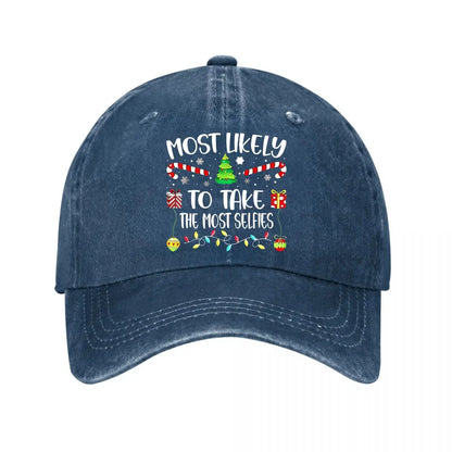 Festive Christmas Selfie 2026 Vintage Baseball Cap