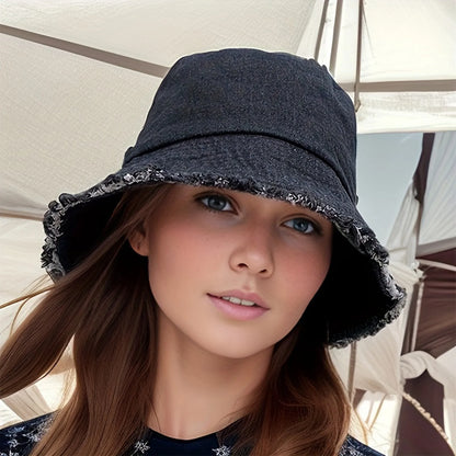 Trendy Bucket Hat Fisherman Bucket Hat Solid Color Retro Style