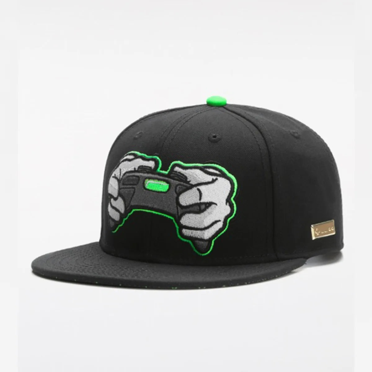 Skeleton Hand Skull Flat Bill Snapback Cap