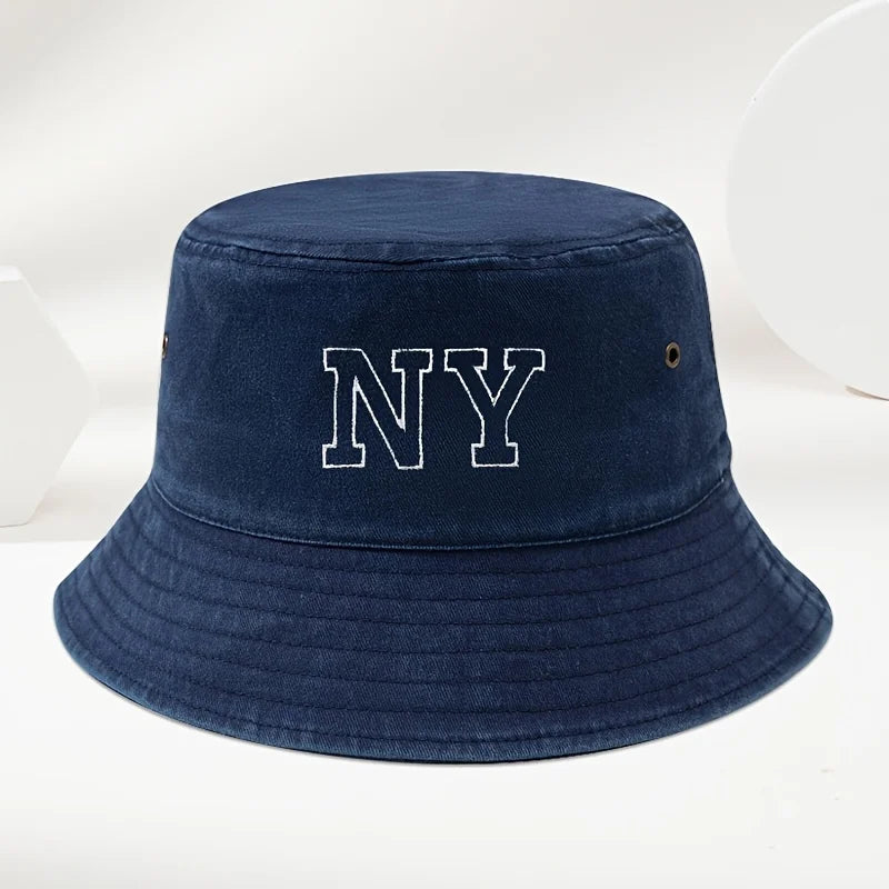 Vintage Washed NY Embroidered Bucket Hat