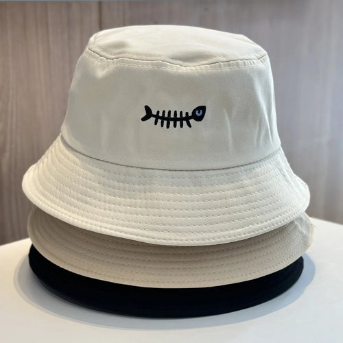 Popular Unisex Summer Bucket Hat For Women Embroidery Fish