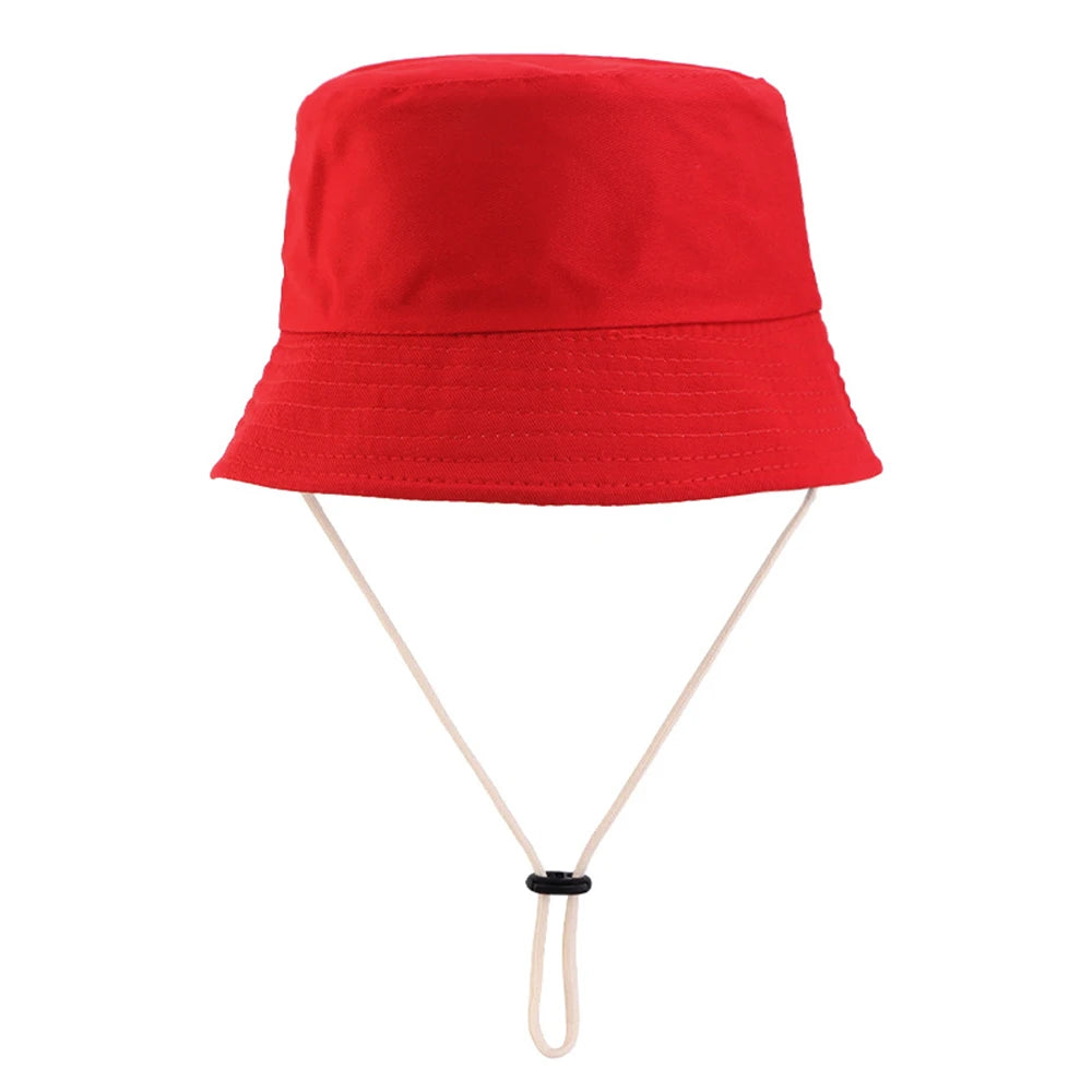 Kids Bucket Hat Summer Solid Color Fisherman Cap