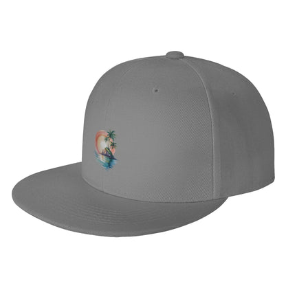 Watercolor Beach Sunset Travel Holiday Snapback Cap