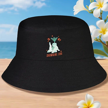 Funny Plush Cat Retro Bucket Hat