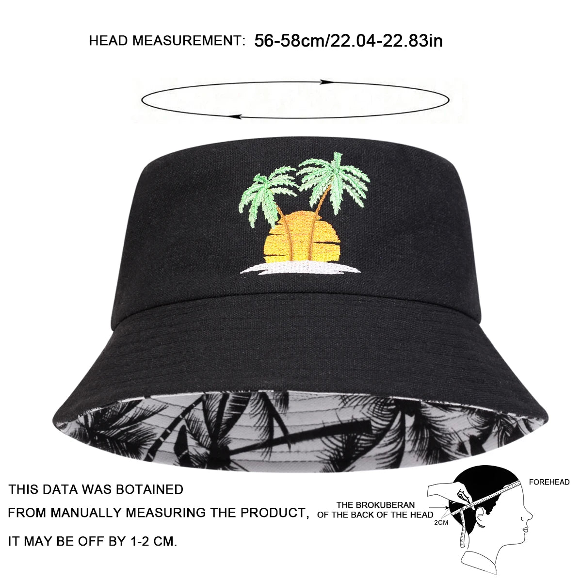 Unisex Sunset Coconut Tree Bucket Hat