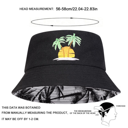 Unisex Sunset Coconut Tree Bucket Hat