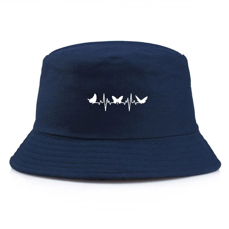 Butterfly Heartbeat Y2K Vintage Streetwear Bucket Hat