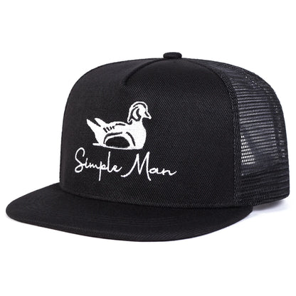 Simple Man Duck Embroidery Casual Snapback Cap