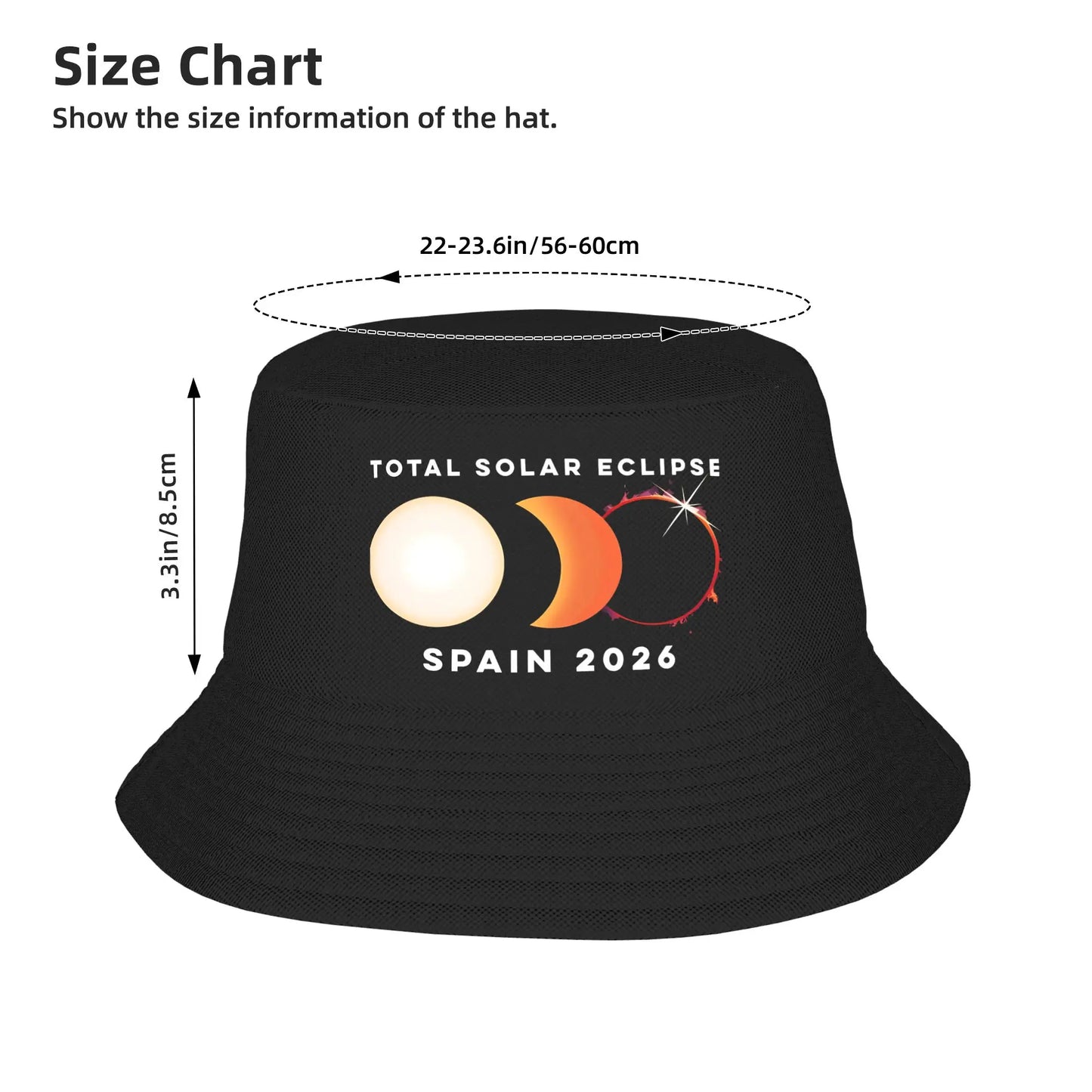 Spain Total Solar Eclipse 2026 Bucket Hat