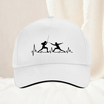 Fencing Heartbeat Sports Baseball Cap